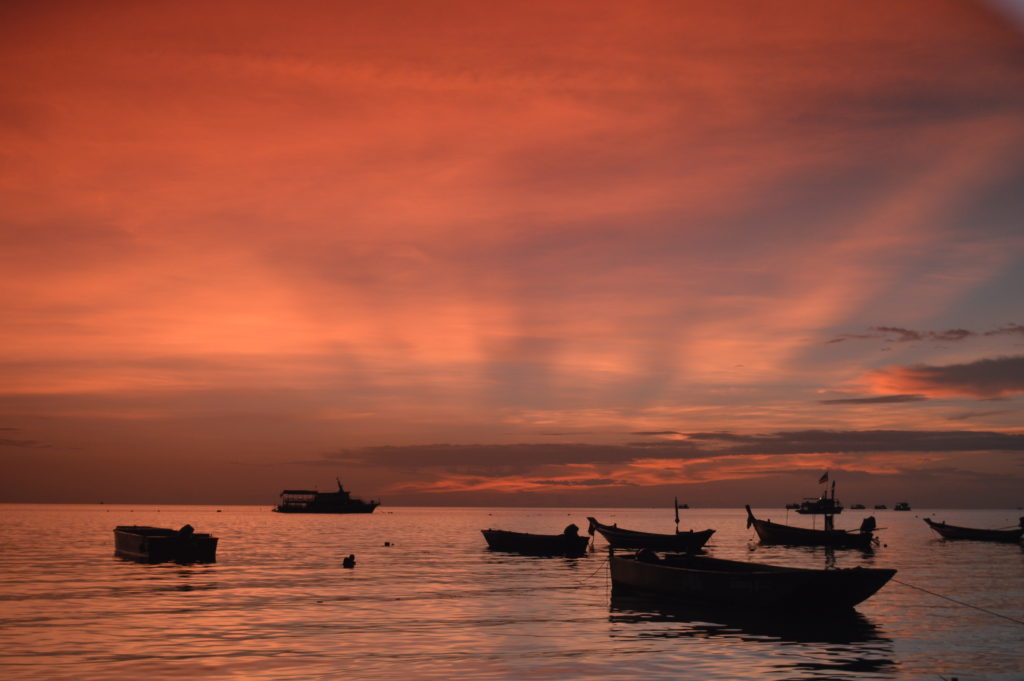 Having fun with the camera - longtail boats on Koh Tao