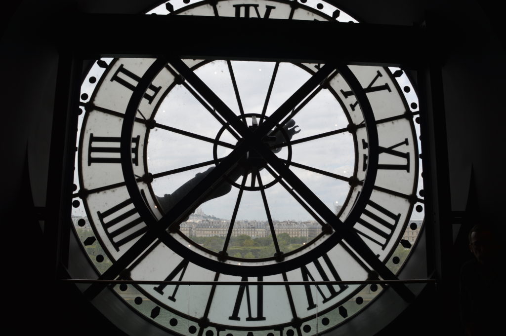 View of Paris from inside Museum d'Orsay